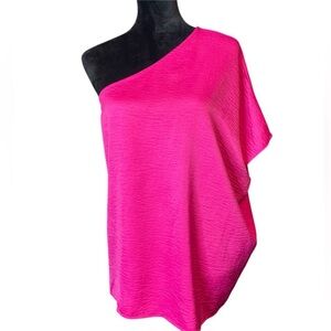Entro Hot Pink One-Shoulder Blouse